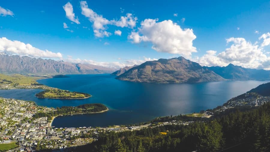 Queenstown Bay waterfront below the Remarkables